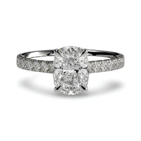 3.0CT Cushion Cut Hidden Halo Pavé Solitaire Ring
3mm Pavé Band | White Gold