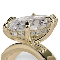 2.0ct Marquise Cut Hidden Halo Solitaire Ring – 4mm Band