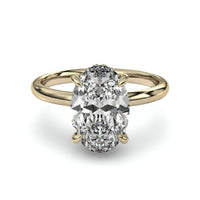MG SOLARA™ 5.0ct Oval Cut Solitaire with Hidden Halo — 9K–18K Solid Gold