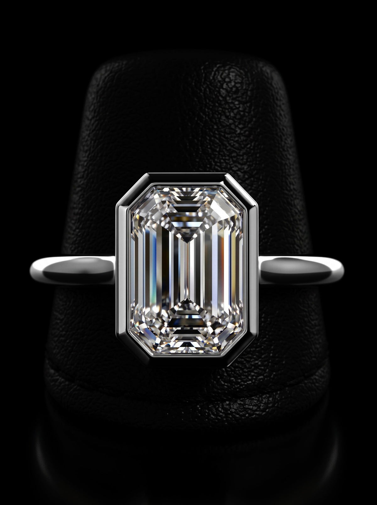 ÉLANE™ 4.0ct Emerald Bezel Solitaire MG ESSENCE