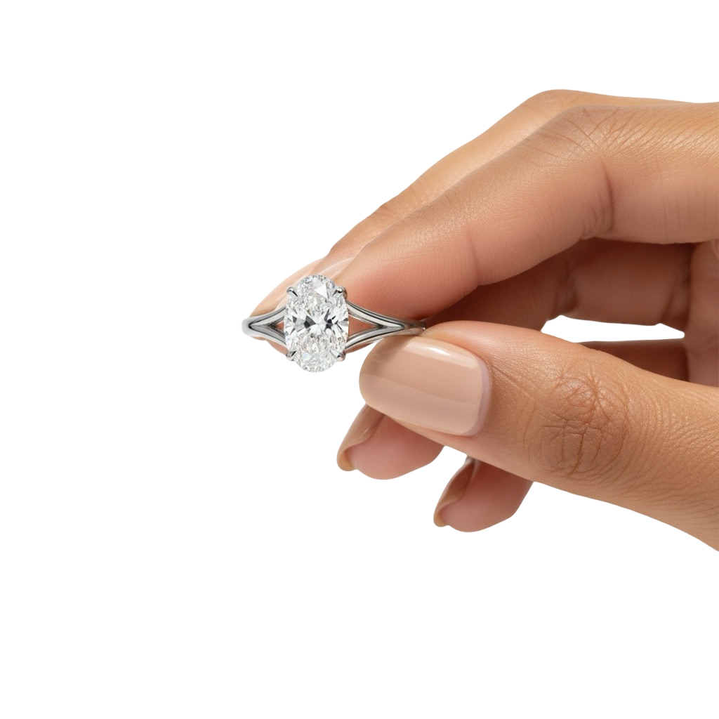 4.0ct Oval Cut Split-Shank Solitaire Ring