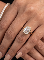 4.0ct Emerald Cut Bezel Ring in 9-18K Yellow Gold
