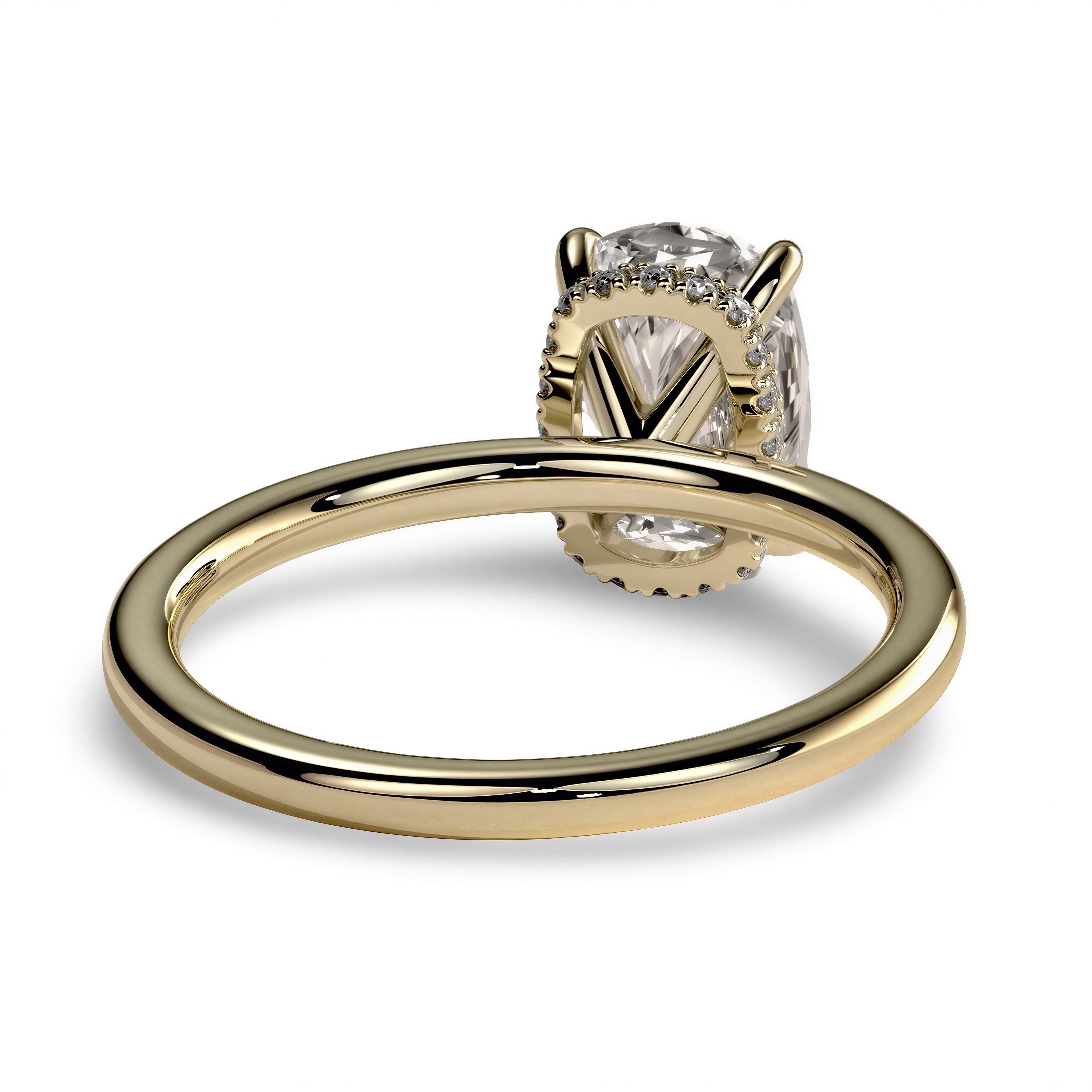 MG LUCERA™ Cushion Cut Hidden Halo Solitaire Ring