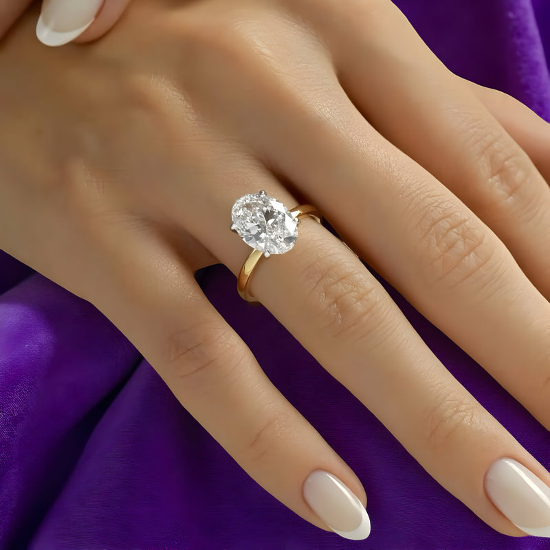MG AURELIA™ 3.0ct Oval Cut Solitaire Ring – 18K Gold Plated
