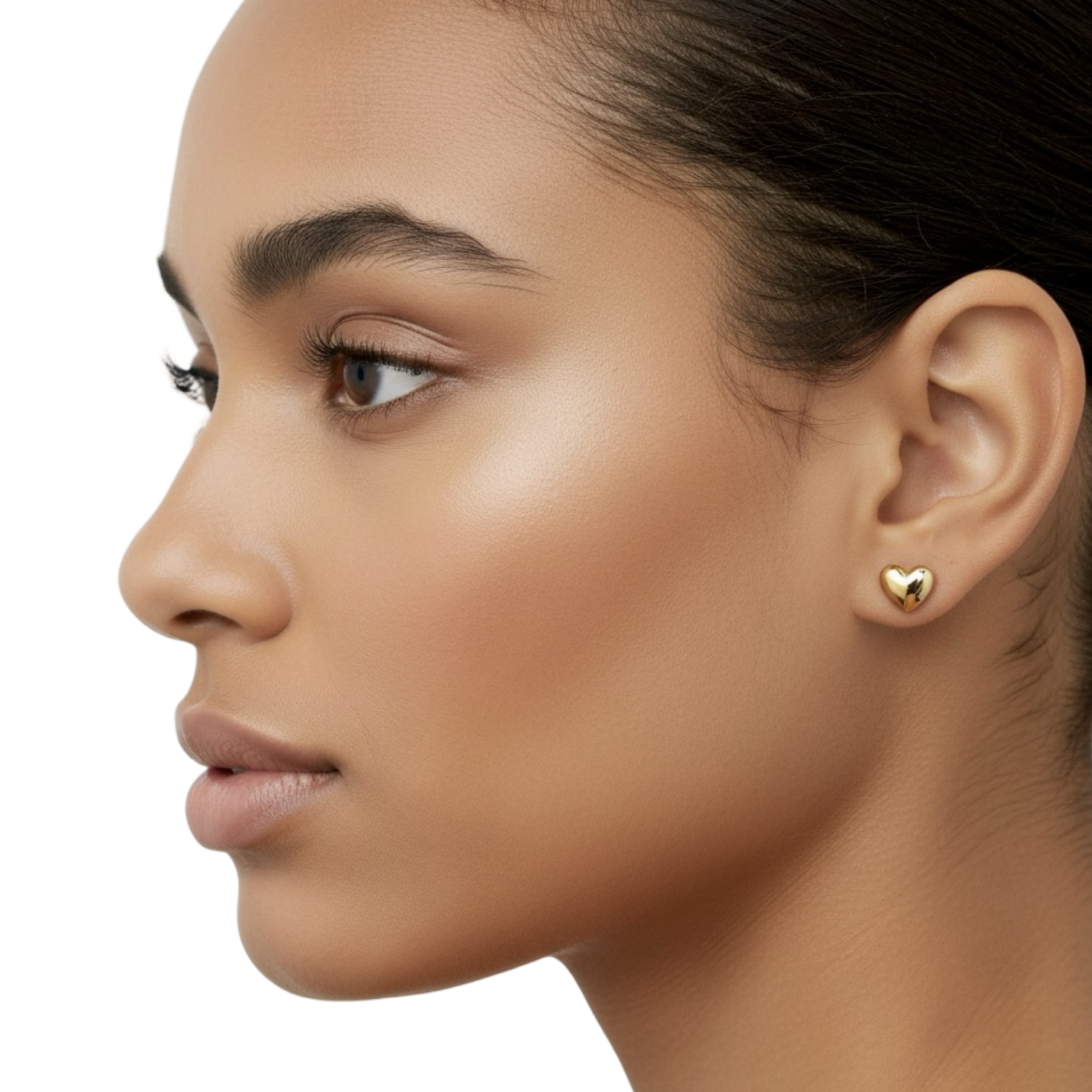 9K Yellow Gold Heart Stud Earrings