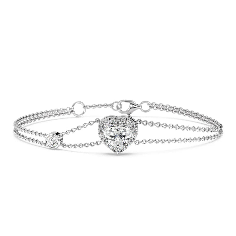 Silver Celestial Link Heart Necklace