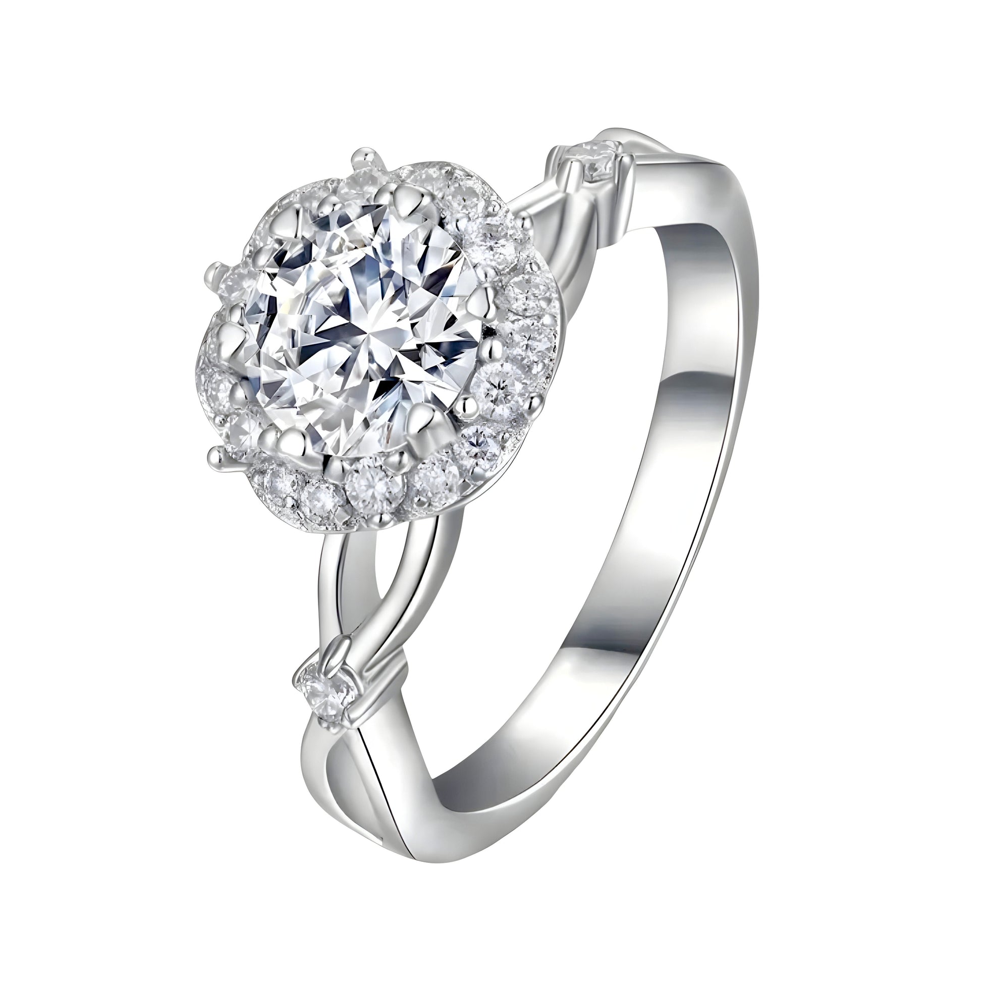 MG CROWN ELIPSE®️2.0CT VINTAGE ROUND HALO RING - MG ESSENCE