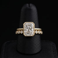 3.0ct Radiant Bezel Ring | 9-18K Solid Gold