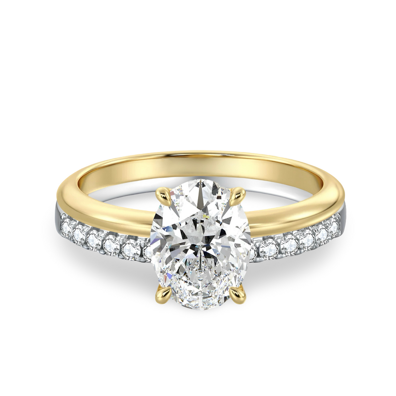 3.0CT GOLD OVAL CUT™️ with Silver Pavé Band