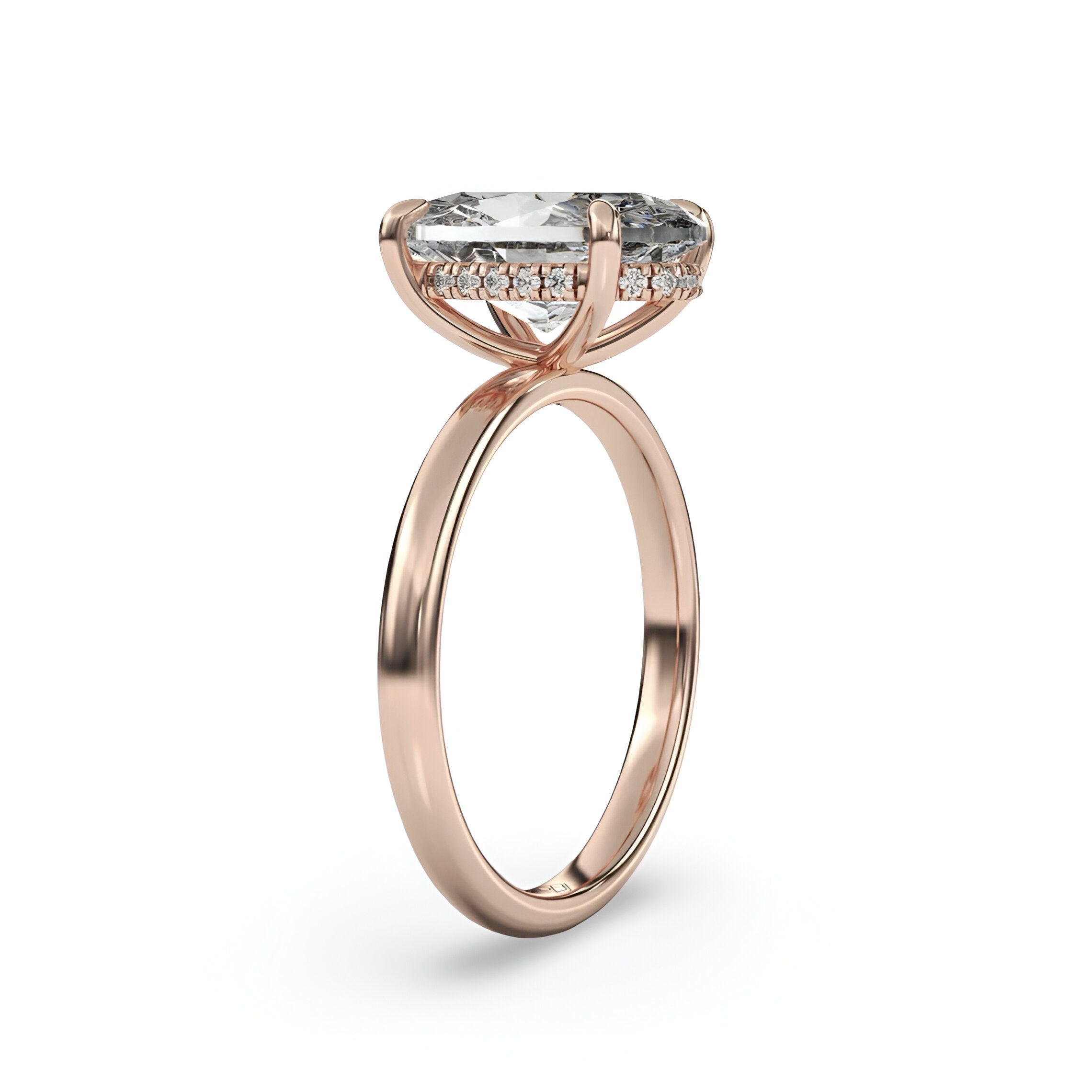 MG SOLARA™ Rose — 5.0ct Oval-Cut Moissanite Solitaire with Hidden Halo