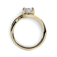 3.0ct Oval Cut Twisted Band Solitaire Ring - 9-18K Yellow Gold