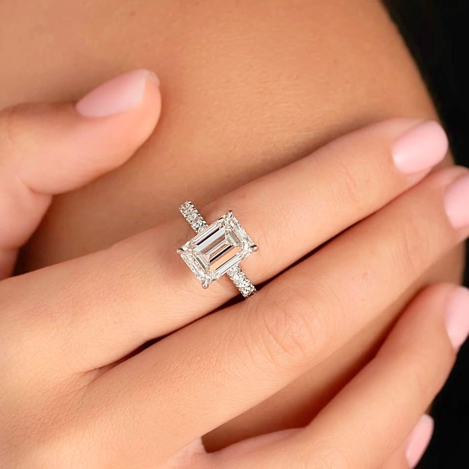 MG CELESTIA®️ 3.0 CT MG EMERALD CUT RINGS - MG ESSENCE
