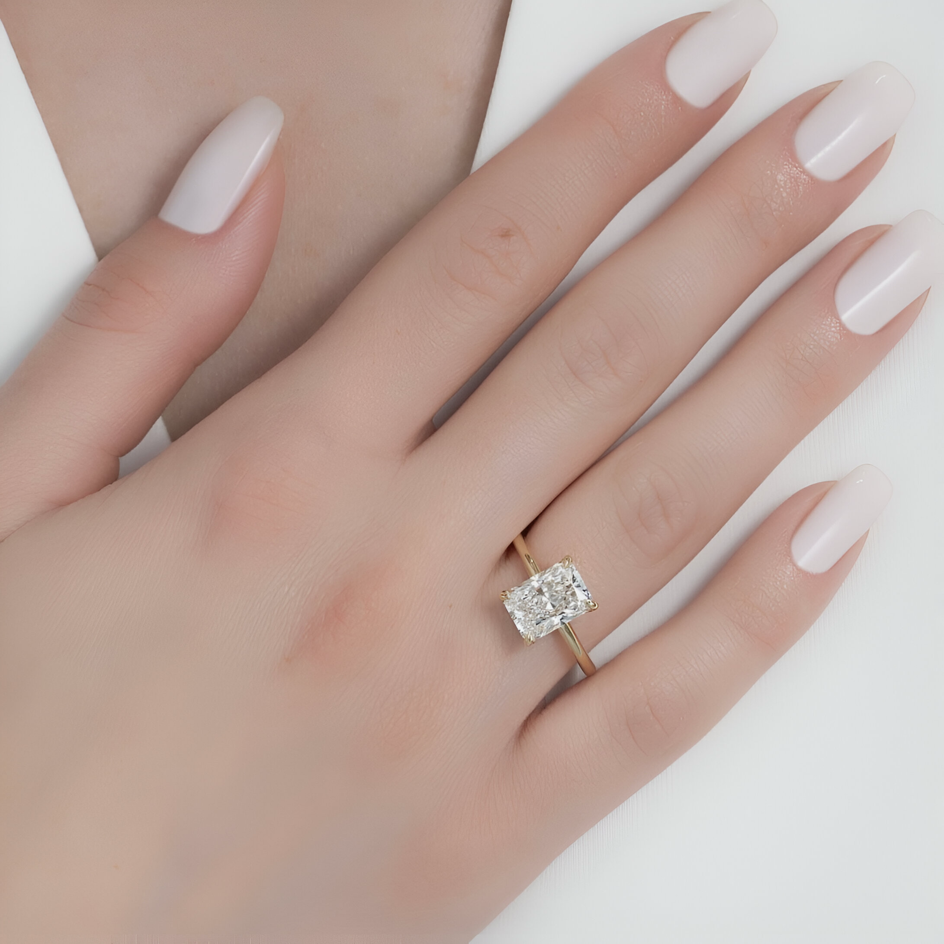 3.0ct Radiant Cut Solitaire Ring MG Essence