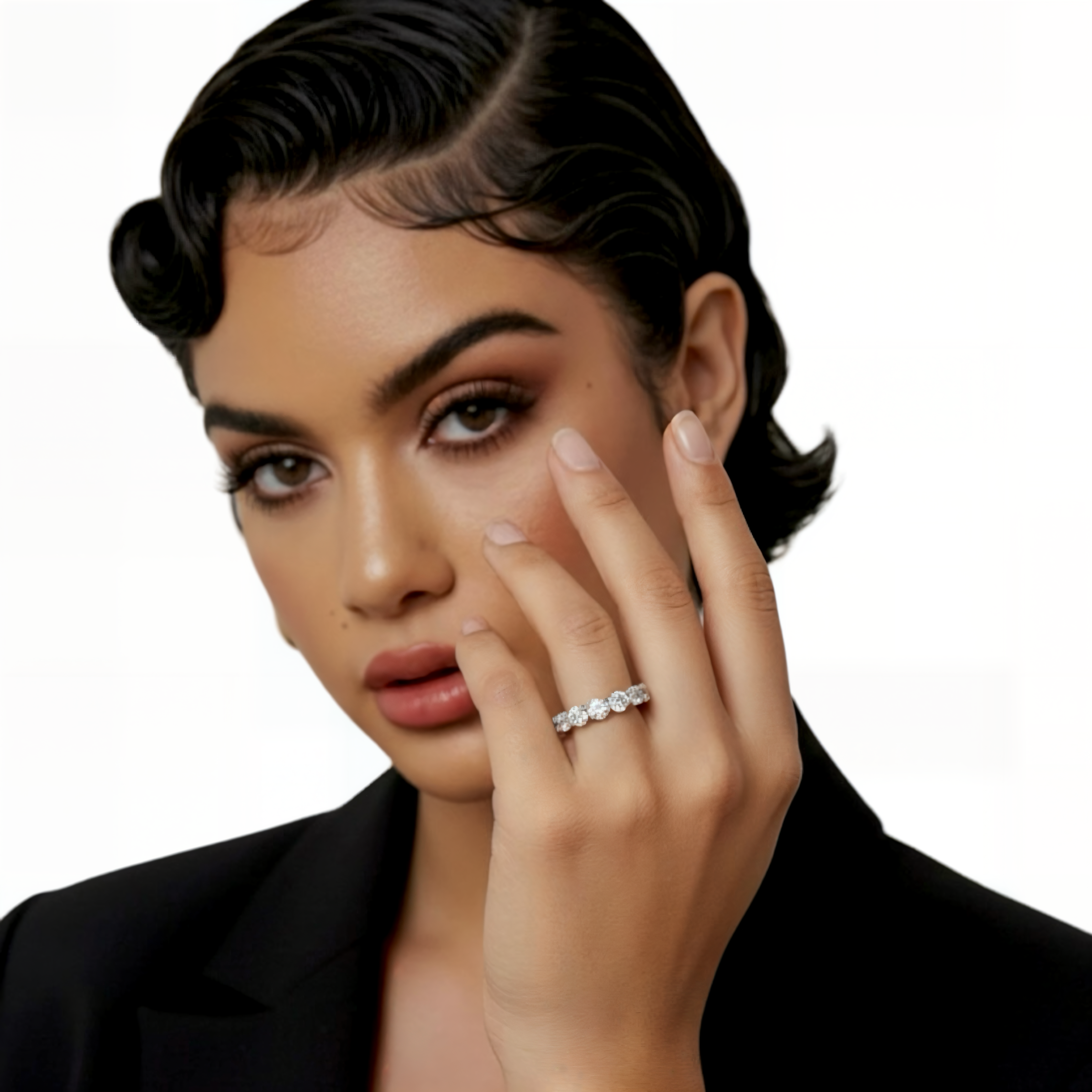 6.0ct Round Eternity Band | 6 mm Band | Sterling Silver / 9K & 14K White Gold