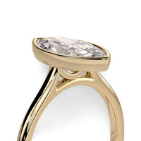 4.0ct Marquise Cut Bezel Ring in 9-18K Yellow Gold