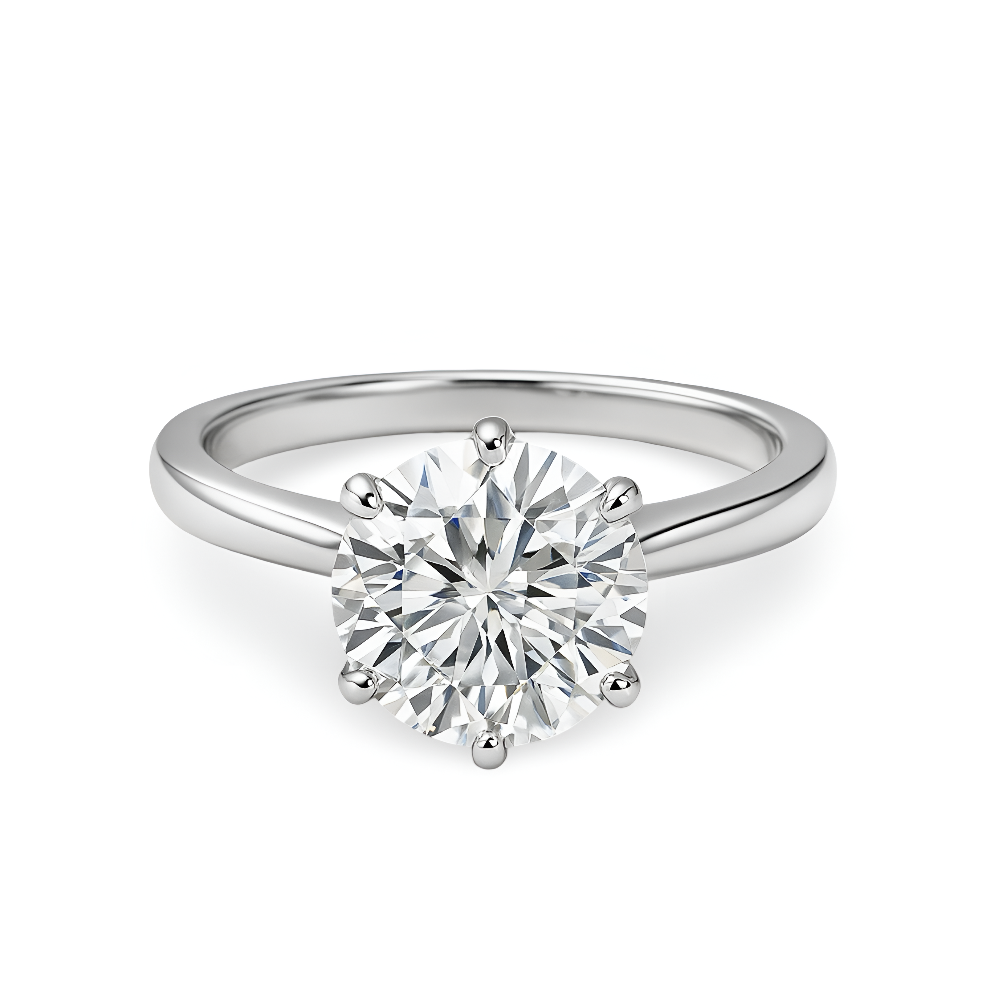 5.0CT Round Brilliant Solitaire Ring™️ – Tiffany-Style 6-Prong