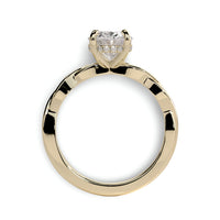 3.0ct Oval Cut Hidden Halo Twisted Shank Solitaire Ring – 9-18K Yellow Gold
