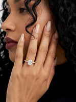 3.0CT Cushion Cut Hidden Halo Pavé Engagement Ring