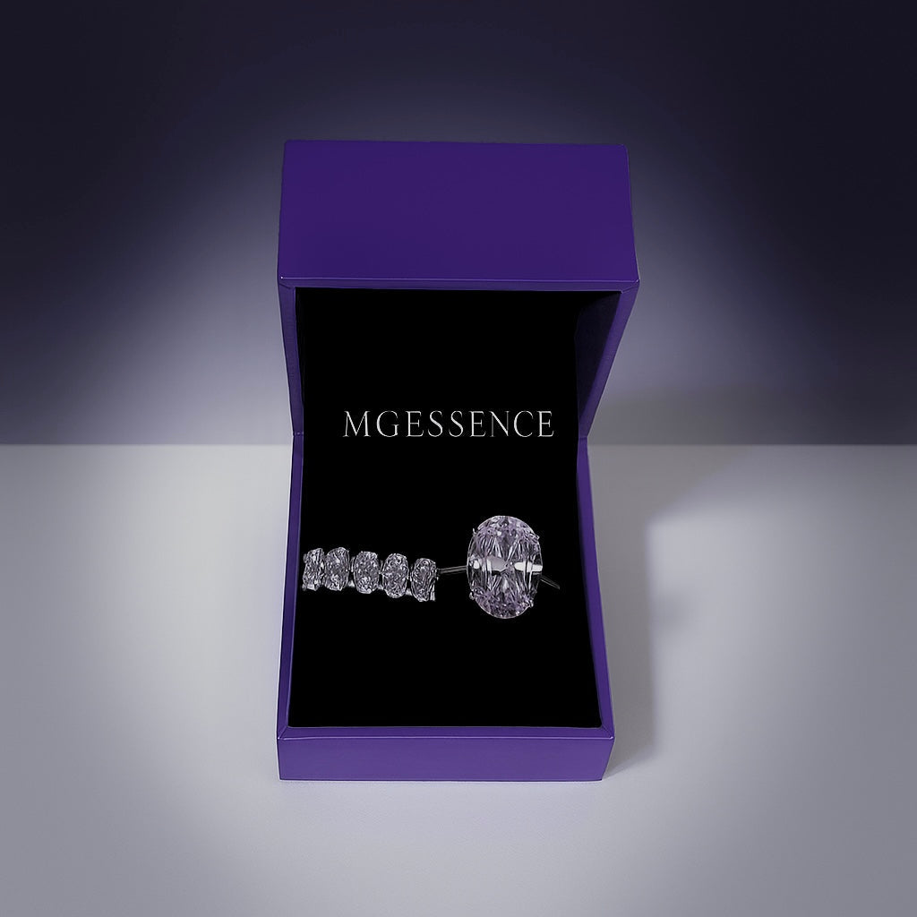 The Eternal Oval Set – 5.0CT Solitaire & Half Eternity Band MG ESSENCE