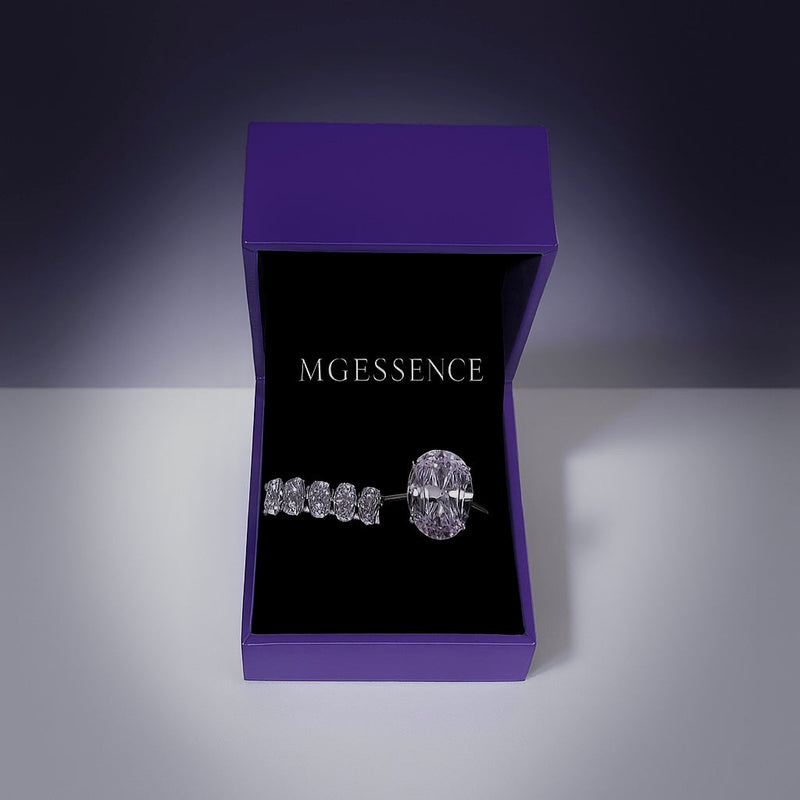 The Eternal Oval Set – 5.0CT Solitaire & Half Eternity Band