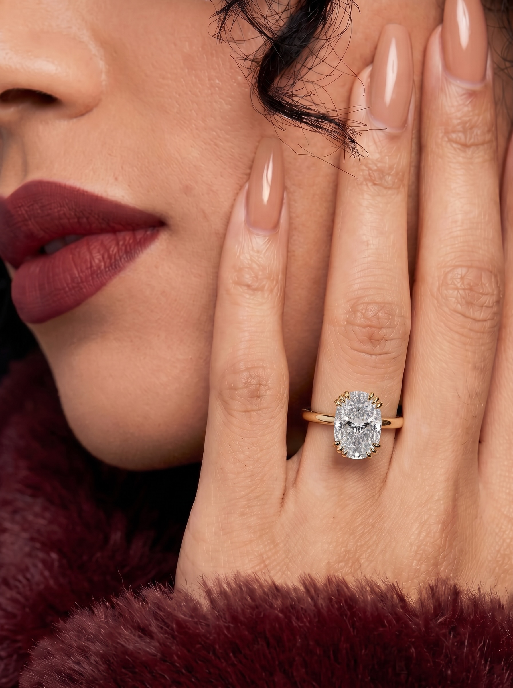 MG Talon™ Cushion Cut Solitaire with Triple-Claw Prongs