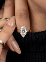 2.0ct Marquise Cut Hidden Halo Solitaire Ring – 4mm Band