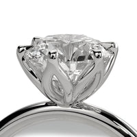 2.0ct Premium Round Brilliant Solitaire Ring – 6 Eagle-Tipped Claws with Petal Prong Setting | Sterling Silver or White Gold
