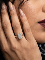 2.0ct Elongated Cushion Cut 4-Claw Solitaire Ring – Sterling Silver & 9–14k White Gold