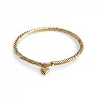 Serpentine Heart Bracelet — 9K Yellow Gold