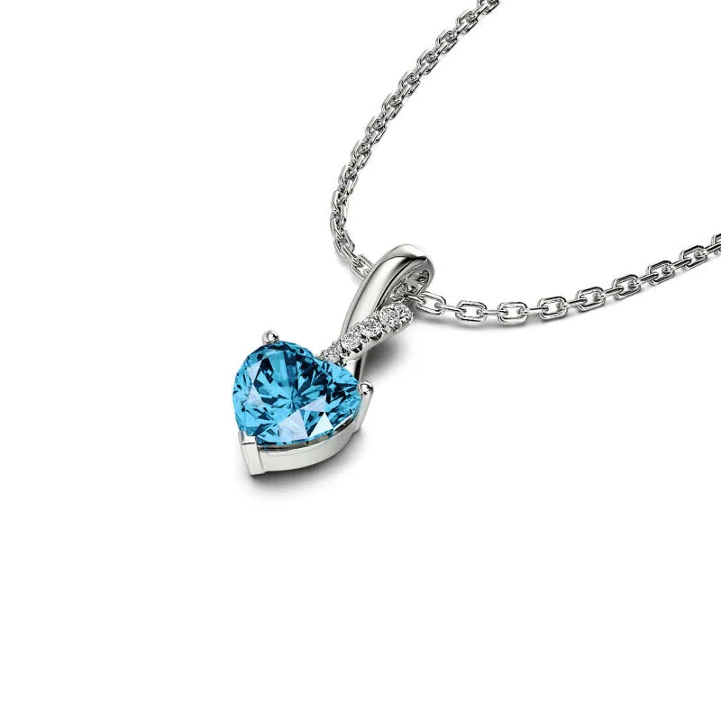Blue Princess Heart Necklace
