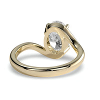 3.0ct Oval Cut Twisted Band Solitaire Ring - 9-18K Yellow Gold