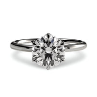 2.0ct Premium Round Brilliant Solitaire Ring – 6 Eagle-Tipped Claws with Petal Prong Setting | Sterling Silver or White Gold