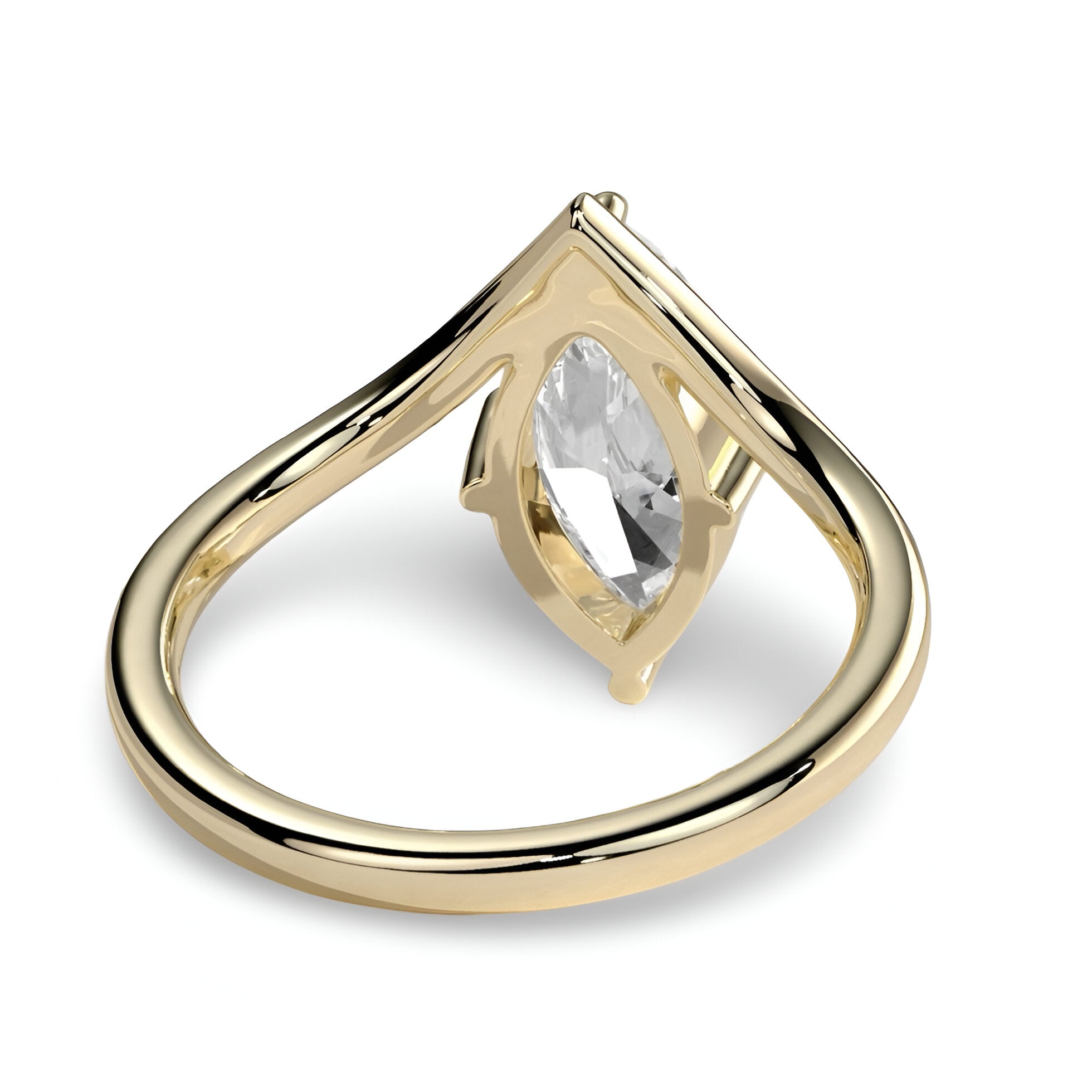 Marquise Cut V-Prong Solitaire Ring
