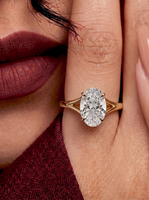 4.0ct Oval Cut Split-Shank Solitaire Ring - Solid Gold