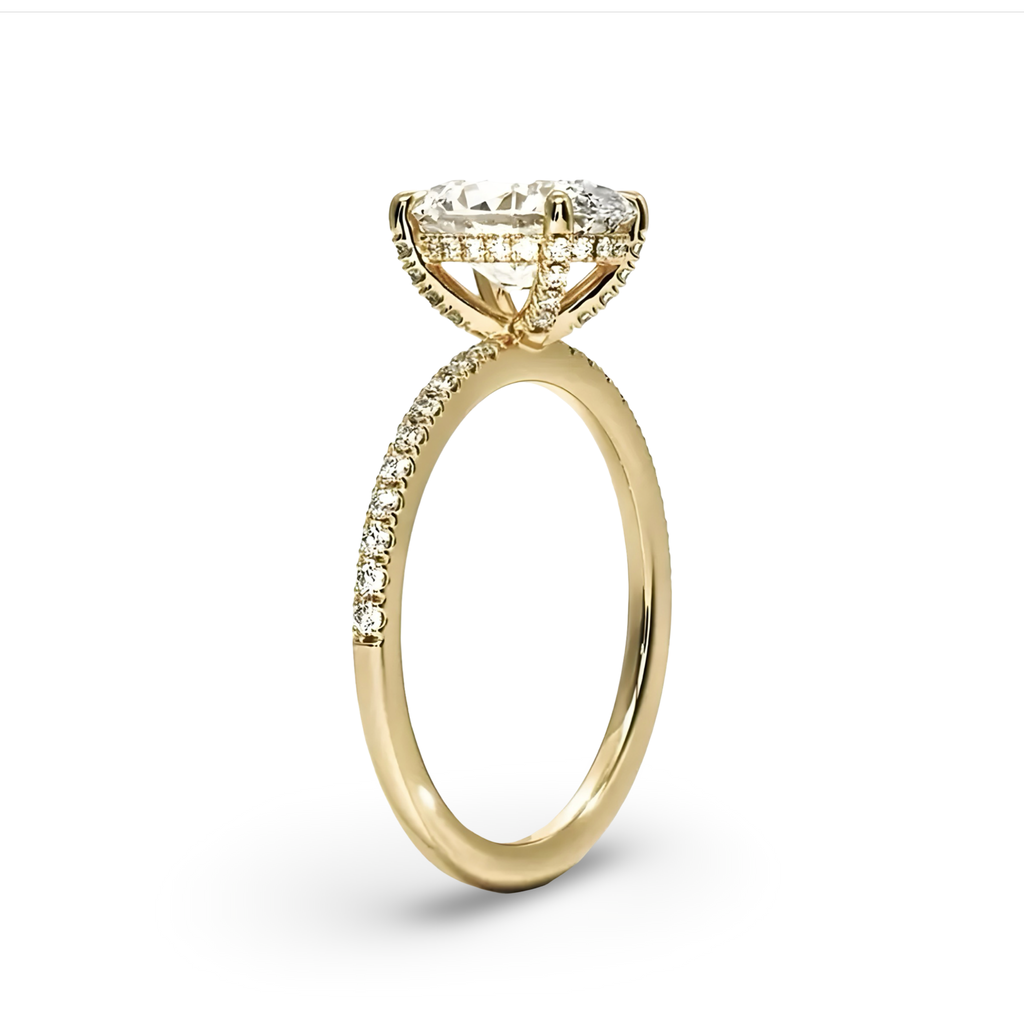 2.0 CT GOLD OVAL CUT W/ HIDDEN HALO - MG ESSENCE