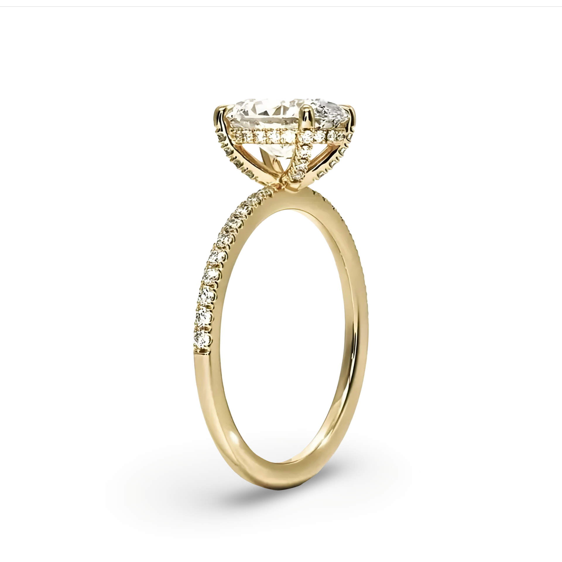 2.0 CT GOLD OVAL CUT W/ HIDDEN HALO - MG ESSENCE