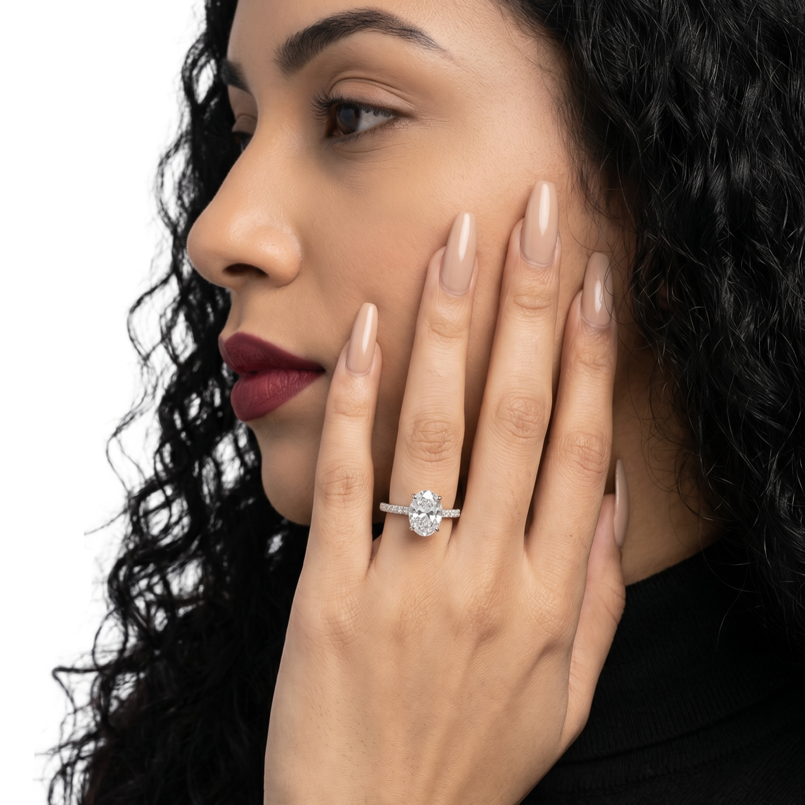The Signature Oval Pavé Ring in Sterling Silver