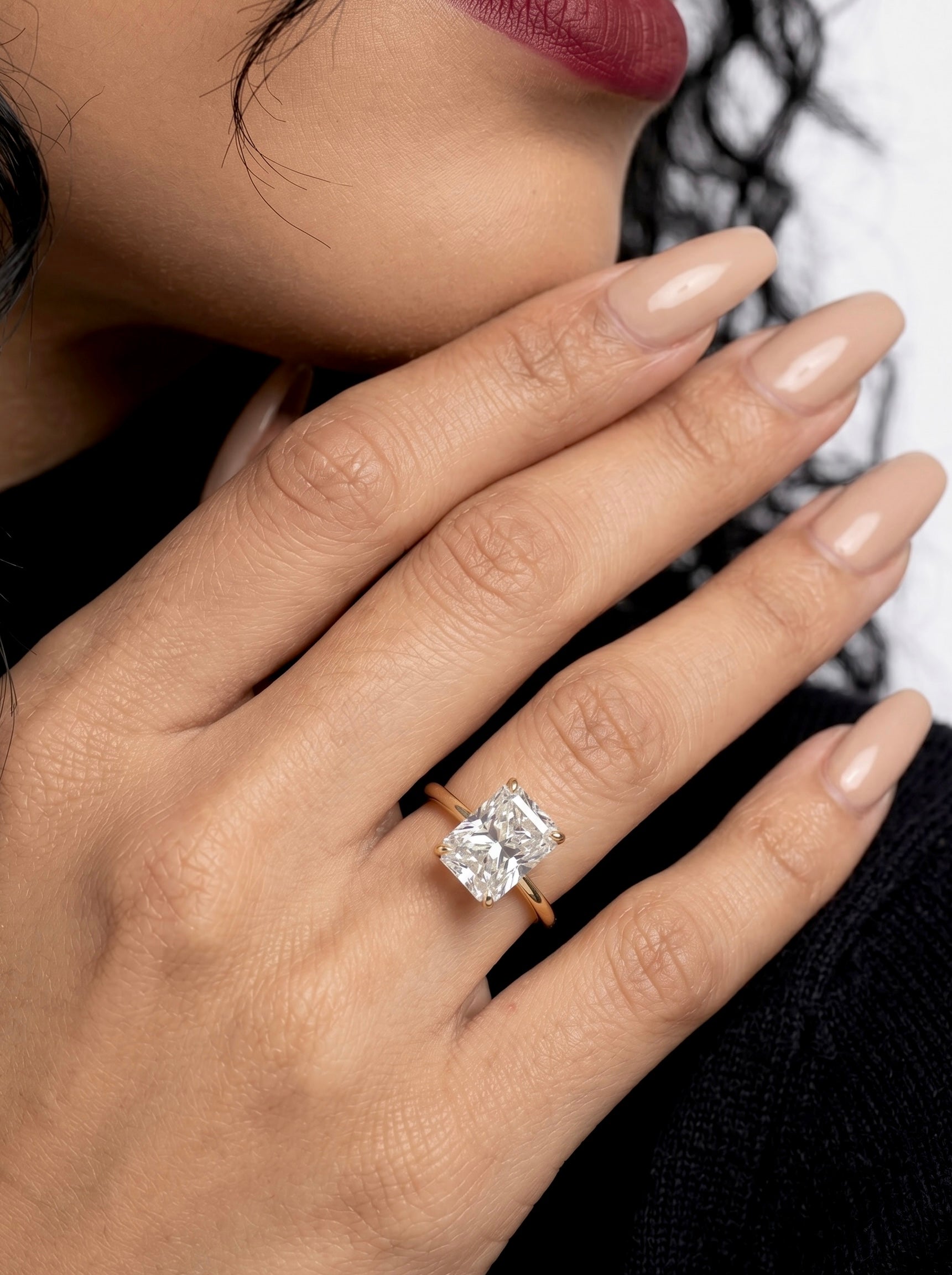 MG Luminaire™️ 3.0CT Radiant Cut Solitaire Ring - 9CT, 14CT, and 18K Yellow Gold