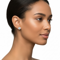 2.0ct Round Brilliant Moissanite Studs – 9K Yellow Gold