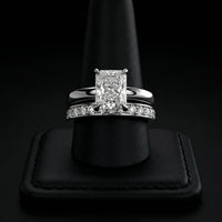 3.0ct Radiant Cut Hidden Halo Solitaire Ring