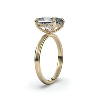 MG SOLARA™ 5.0ct Oval Cut Solitaire with Hidden Halo — 9K–18K Solid Gold