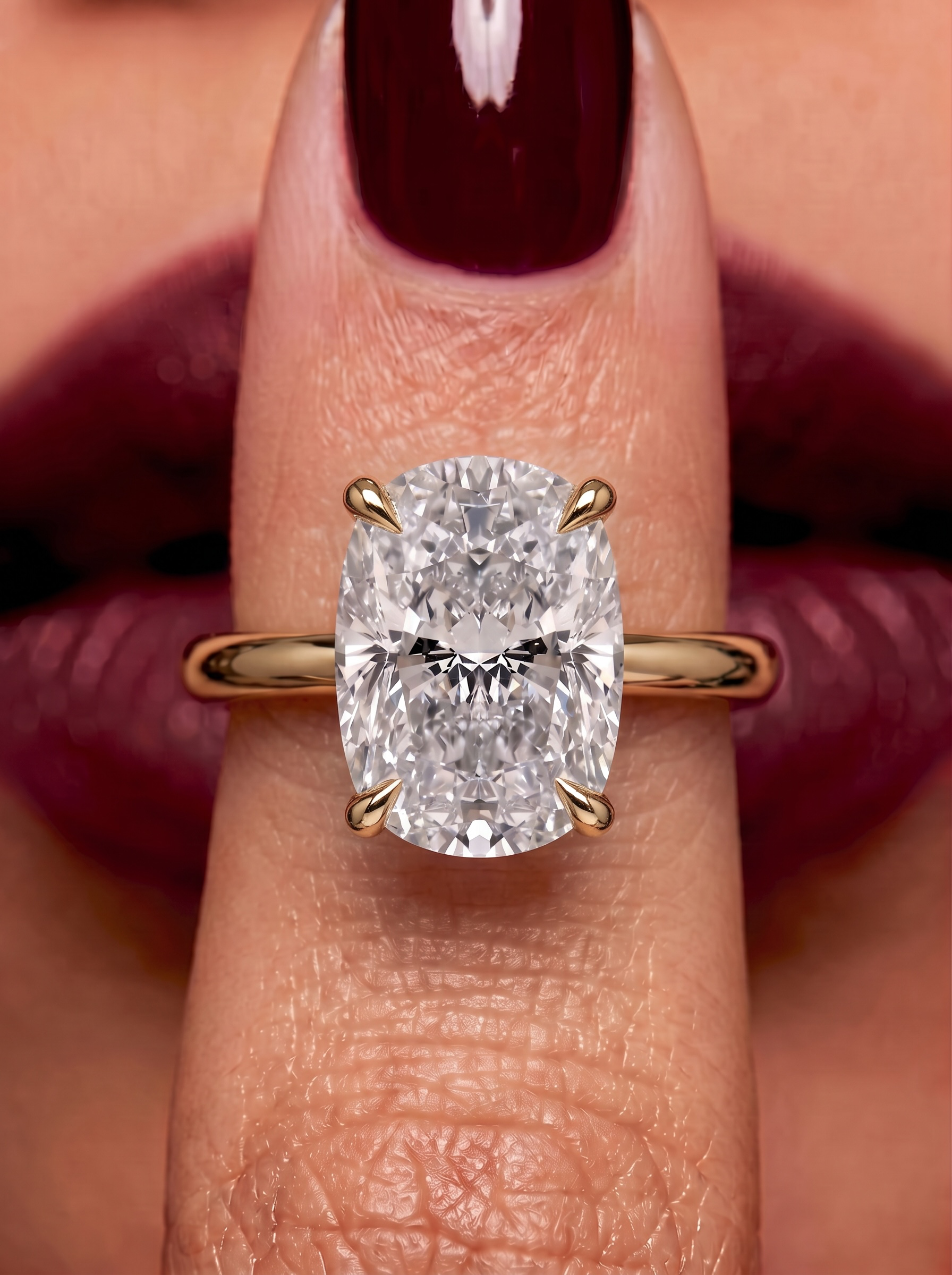 MG LUCERA™ Cushion Cut Hidden Halo Solitaire Ring