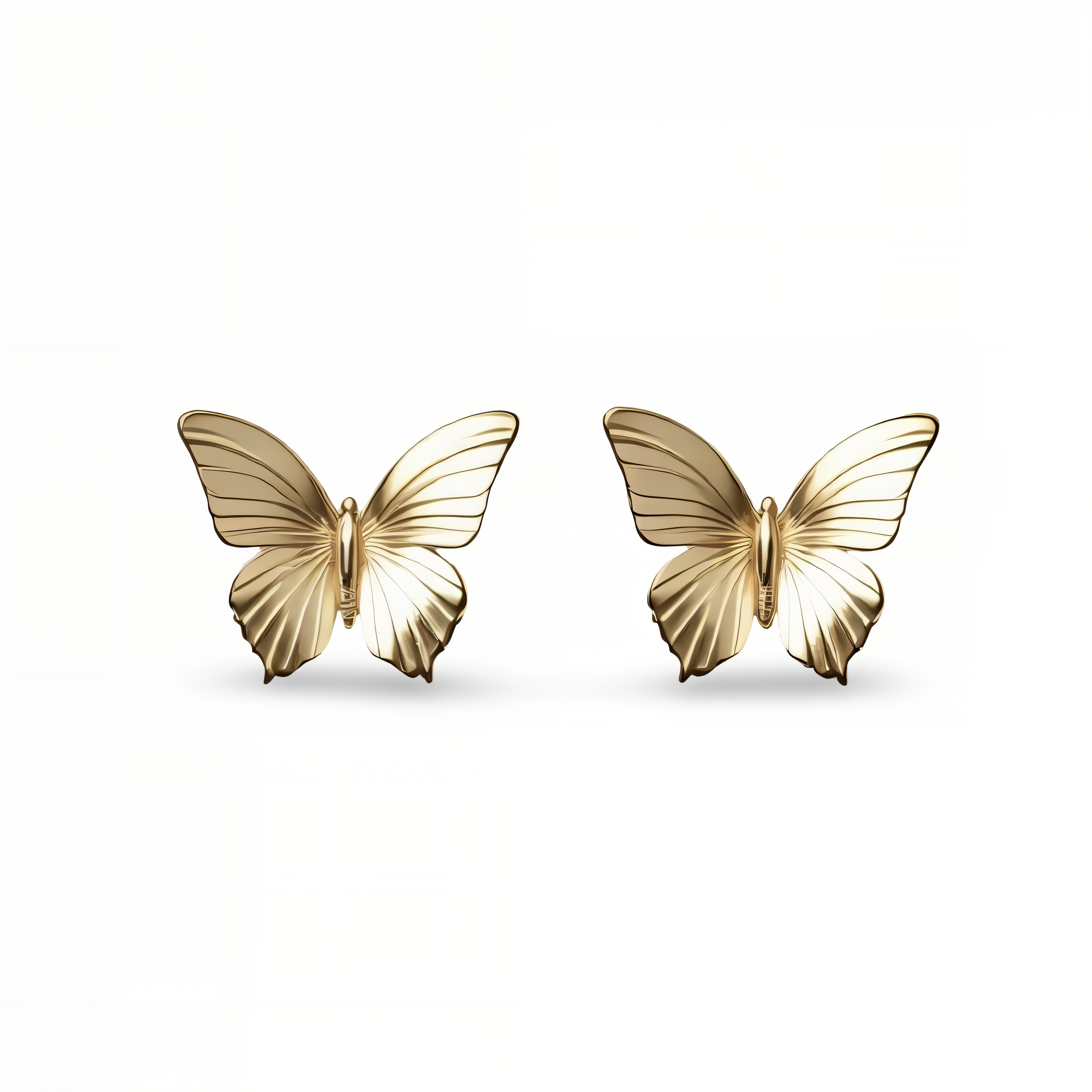 Golden Flutter – 9K Yellow Gold Butterfly Stud Earrings