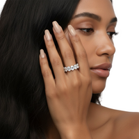 14ct Total Weight Oval Cut Full Eternity Band – 1ct Per Stone | Moissanite