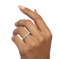 Round Brilliant Half Pavé Band – 0.10ct Stones | Sterling Silver