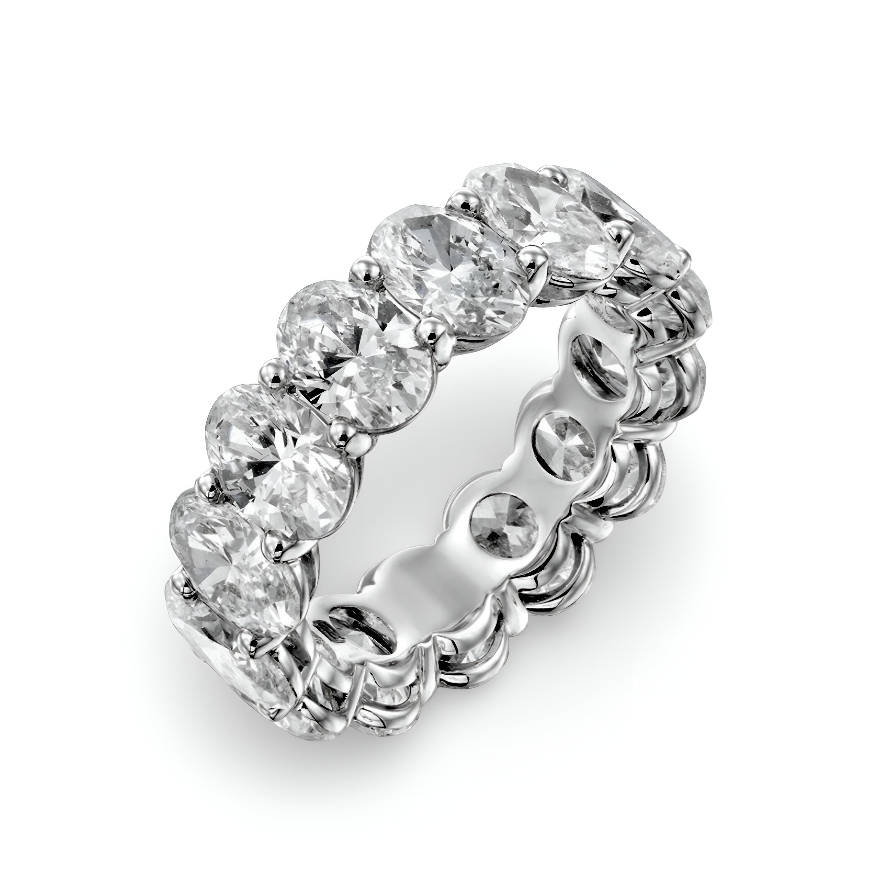 14ct Total Weight Oval Cut Full Eternity Band – 1ct Per Stone | Moissanite