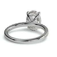 2.0CT Oval Cut Hidden Halo Pavé Engagement Ring - Sterling Silver & 9-14K White Gold