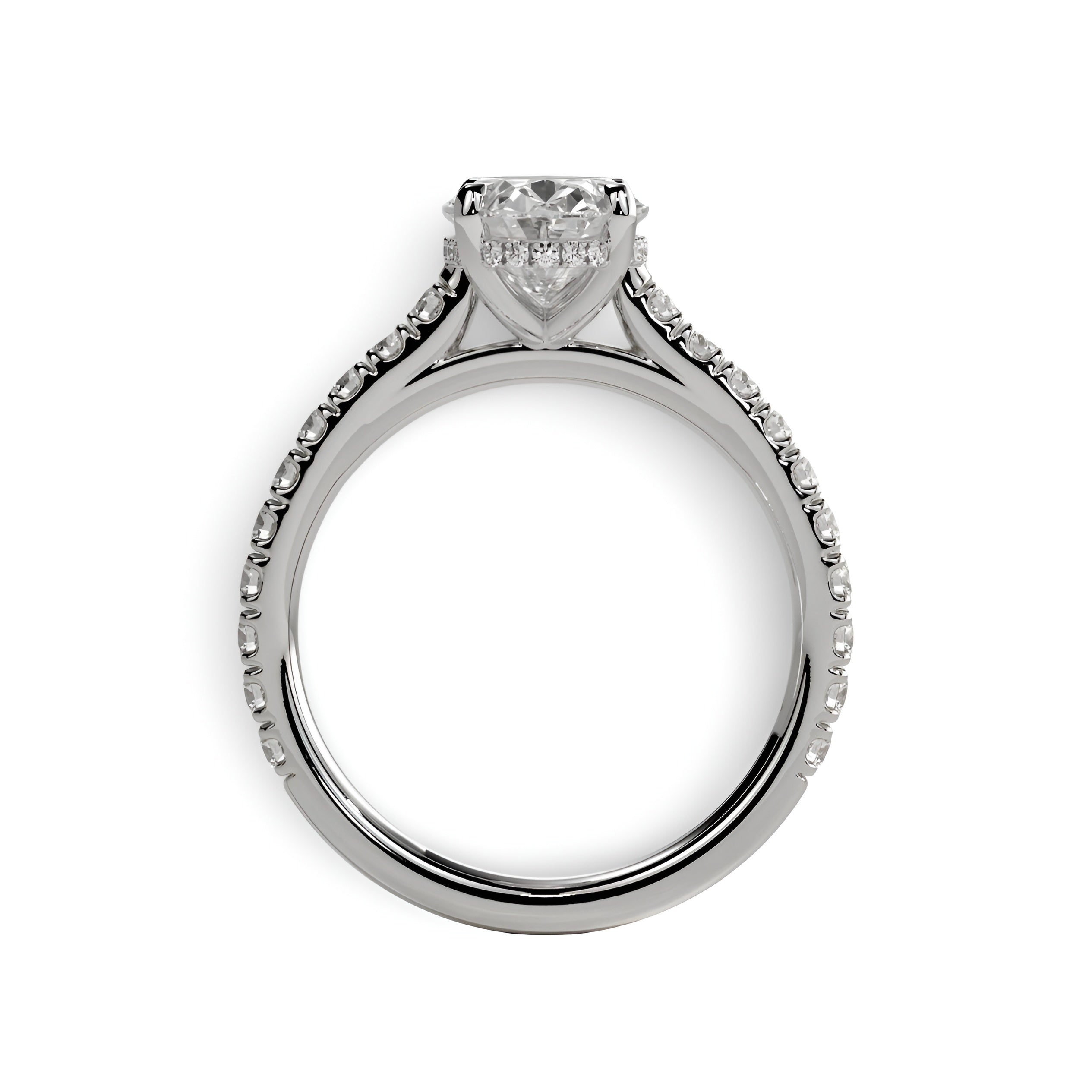 The Signature Oval Pavé Ring in Sterling Silver