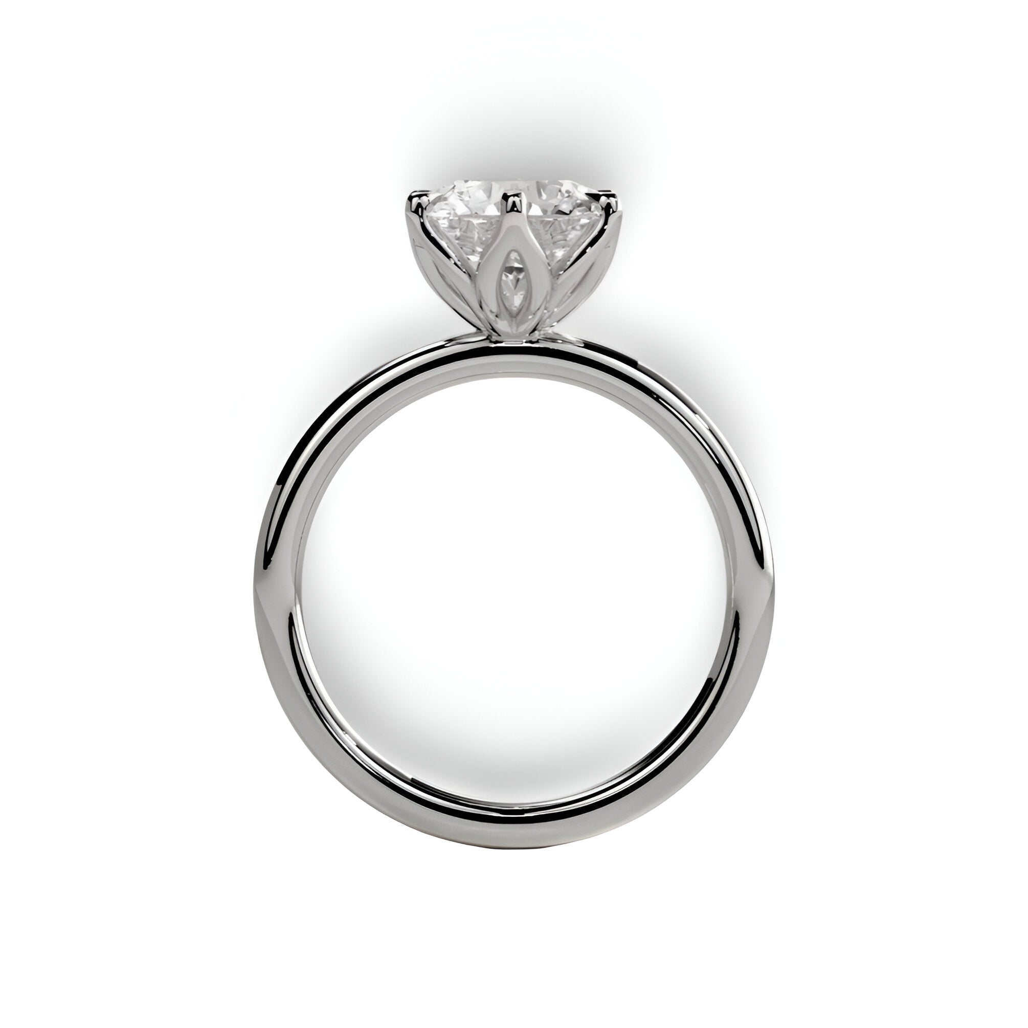 2.0ct Premium Round Brilliant Solitaire Ring – 6 Eagle-Tipped Claws with Petal Prong Setting | Sterling Silver or White Gold