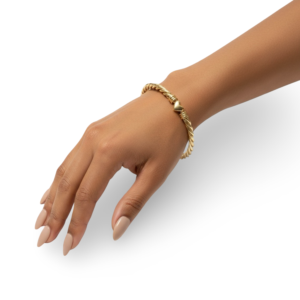 The Amora Twist Bracelet/Bangle — Solid 9K Yellow Gold